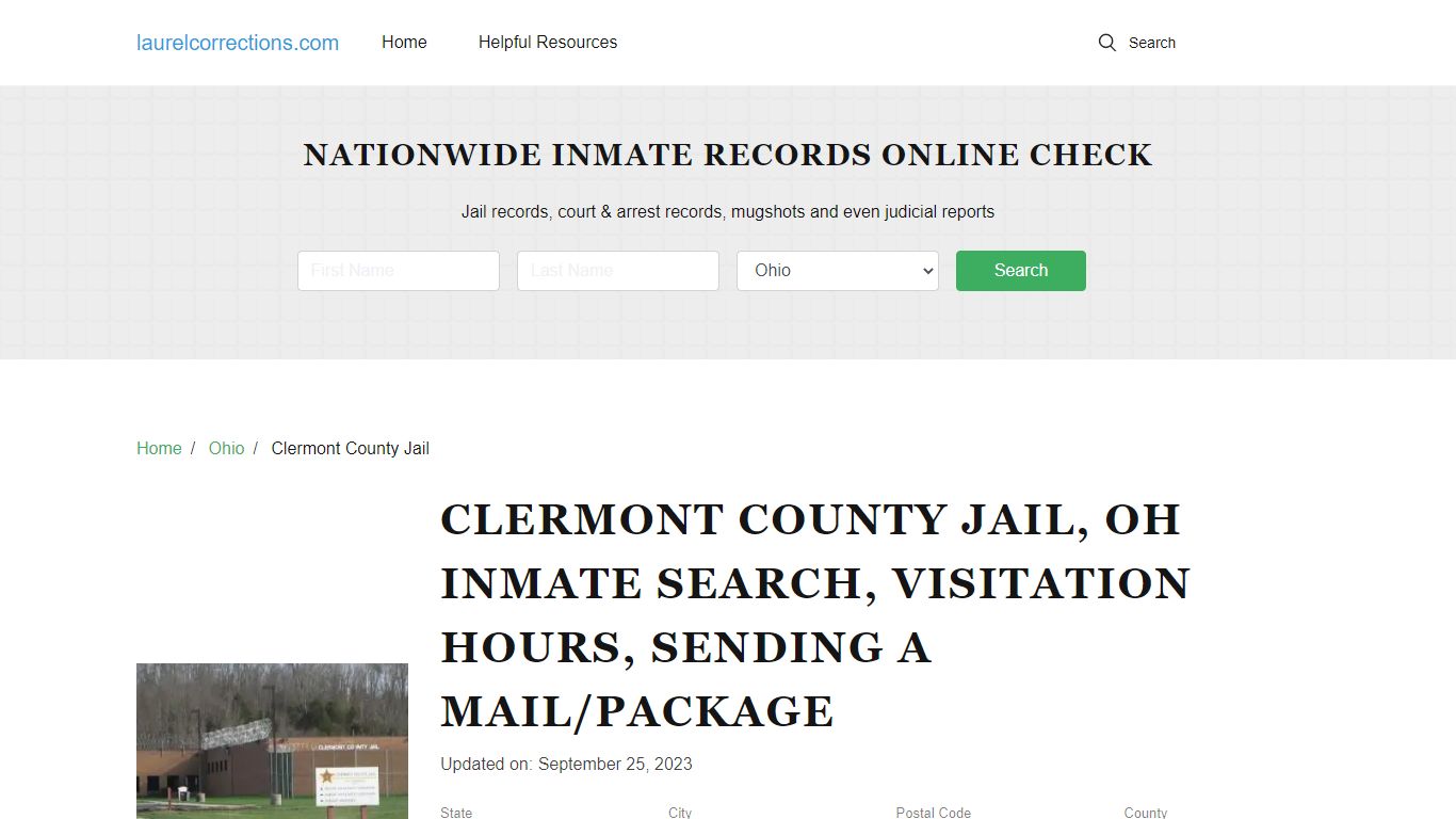 Clermont County Jail, OH Inmate Search, Visitation Hours